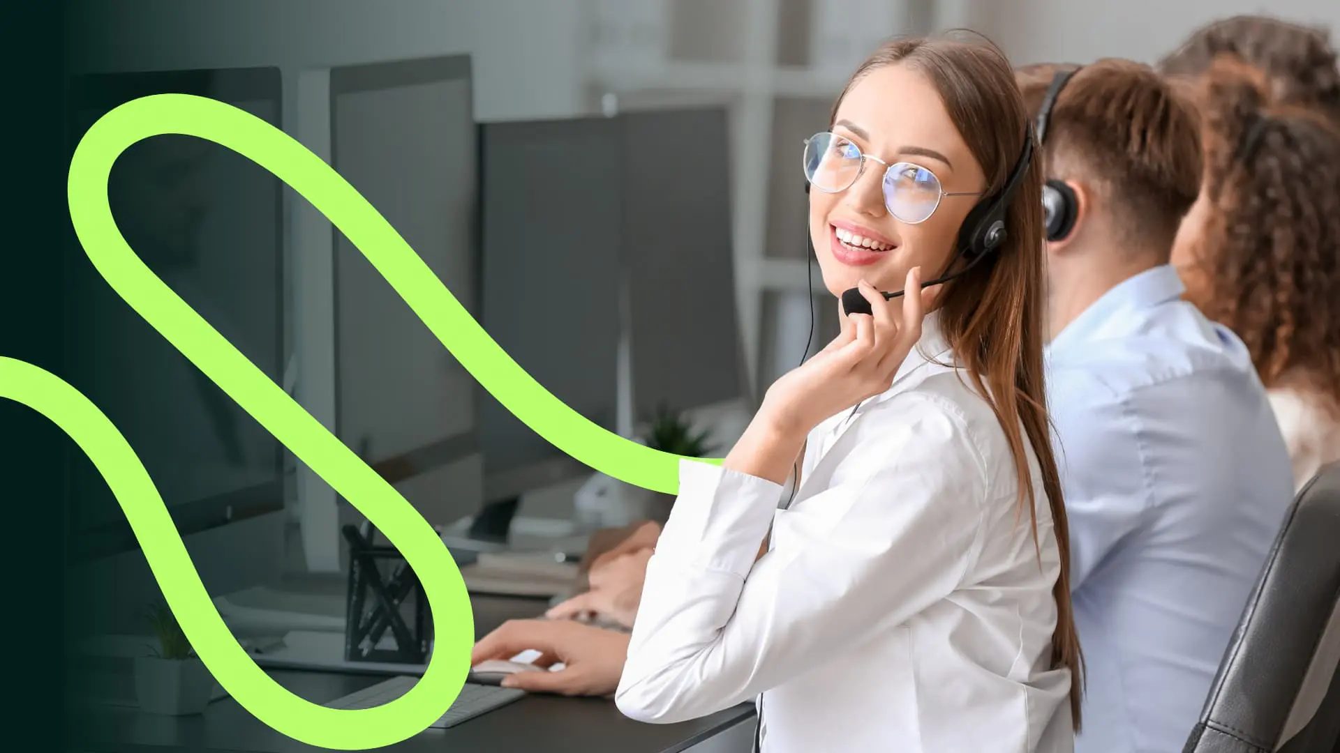 woman in a call center