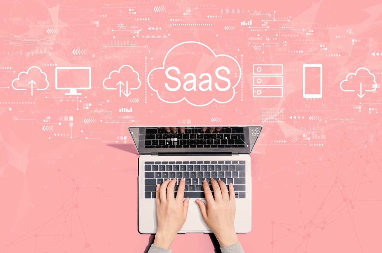 SaaS ARR concept on a pink background