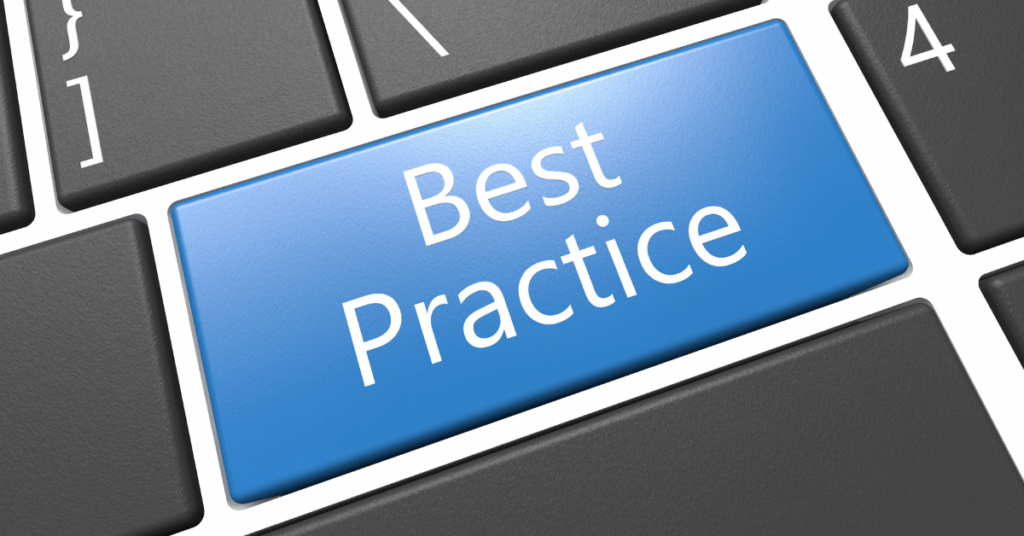 Close-up of a computer keyboard with a blue “Best Practice” key, symbolizing high coding standards in Golang development.