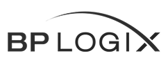 parallelstaff- BP Logix logo in black text with a curved line arching from the letter O to the letter X.