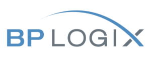 parallelstaff- BP Logix logo with “BP” in blue and “LOGIX” in gray, featuring a blue curved swoosh arching over the letters “OGIX.” The background is light gray.