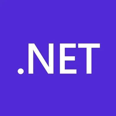 parallelstaff- White text .NET on a solid purple background, representing the logo for the Microsoft .NET software framework.