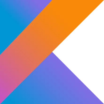 parallelstaff- Abstract design with a diagonal orange stripe crossing over a black triangle, set against a gradient background of blue, purple, and pink.