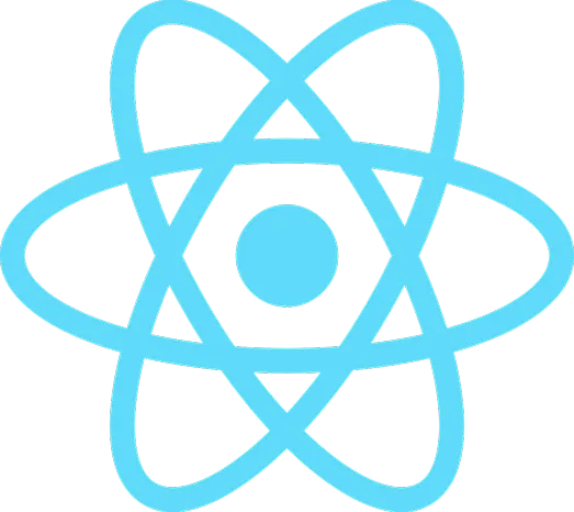 parallelstaff- Light blue stylized atom logo with three elliptical orbits surrounding a central dot, on a transparent background. This is the logo for the React JavaScript library.
