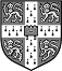 parallelstaff- A black and white shield with a cross, four lions in each quadrant, and small ermine spots; a book is at the center of the cross.