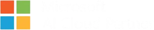 parallelstaff- The image shows the Microsoft logo with four colored squares next to the text Microsoft AI Cloud Partner in white on a transparent background.