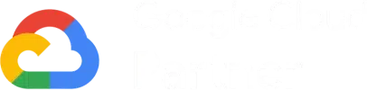 parallelstaff- Google Cloud Partner logo, featuring a multicolored cloud icon to the left of the white text “Google Cloud Partner” on a black background.