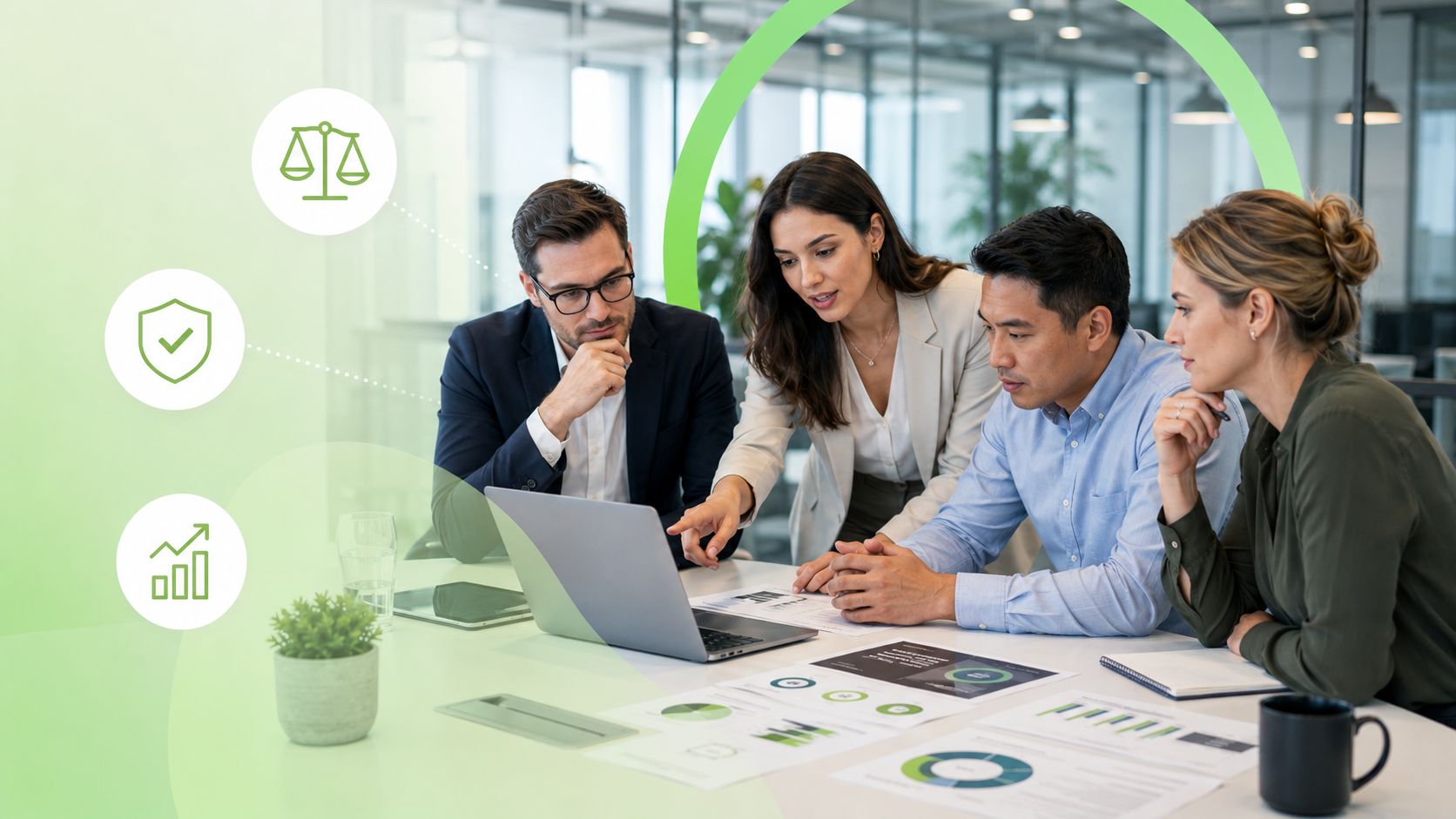 Business and engineering leaders evaluating a nearshore software development partner based on security, compliance, delivery, and performance.