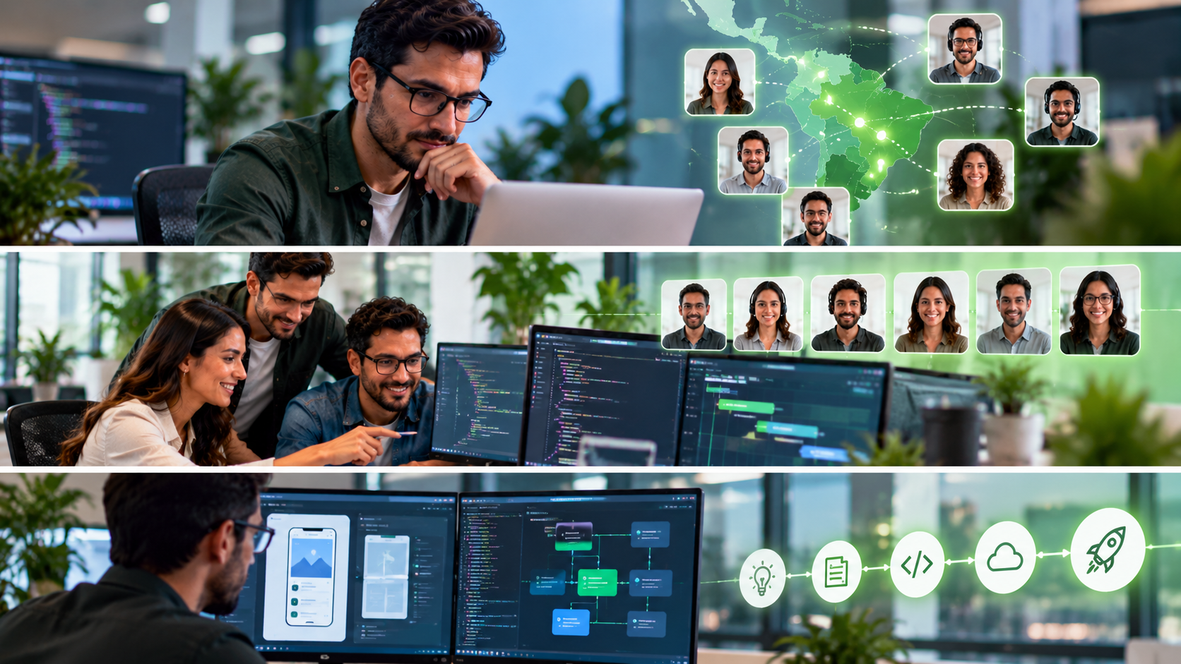Software development team managing broader delivery ownership through coding, architecture, project workflows, dashboards, and end-to-end engineering execution.
