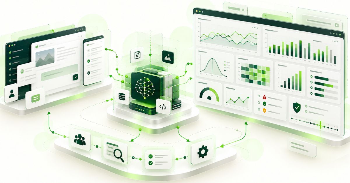 AI product evaluation dashboard tracking model accuracy, latency, cost and reliability