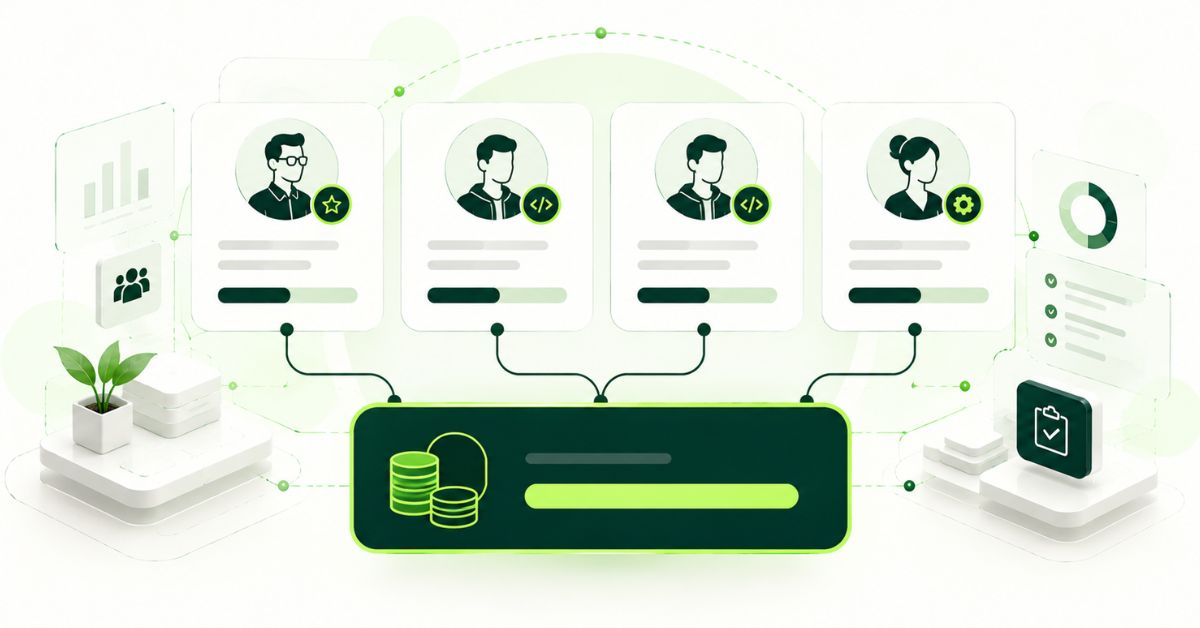 Illustrative Angular outsourcing team cost breakdown for a technical lead, developers and QA engineer