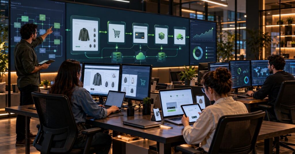 Dedicated engineering team managing an ecommerce platform and checkout system