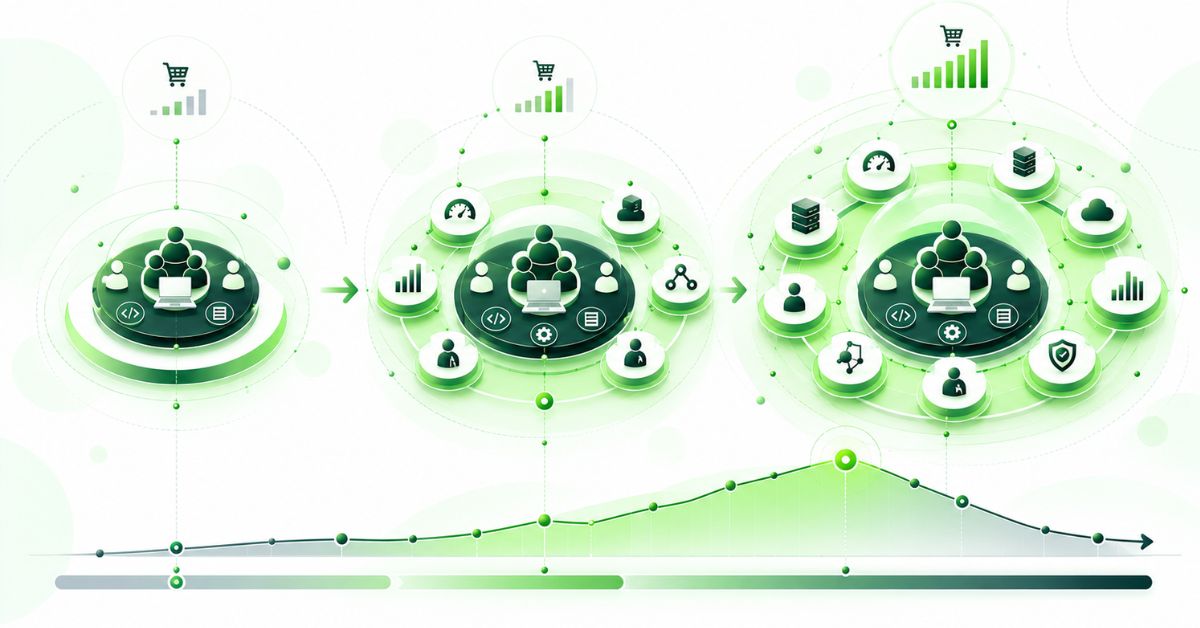 Dedicated ecommerce development team scaling with flexible engineering roles for peak demand