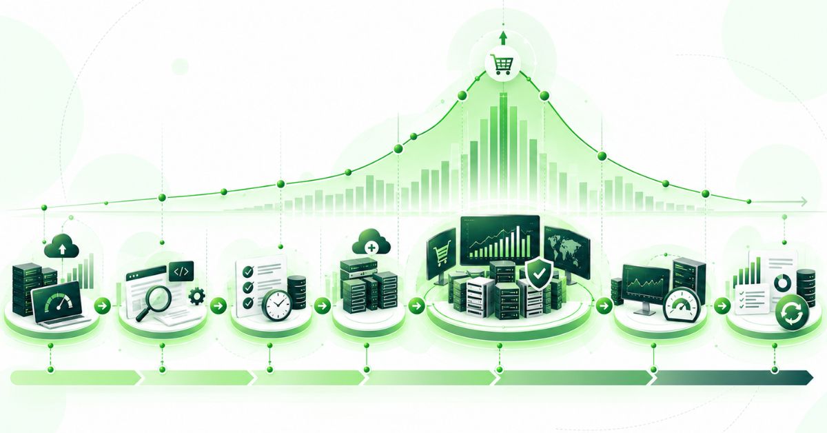 ecommerce engineering timeline for preparing a platform for peak shopping season