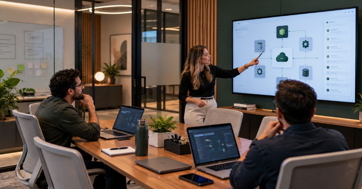 Costa Rican software engineers collaborating on enterprise cloud and software development