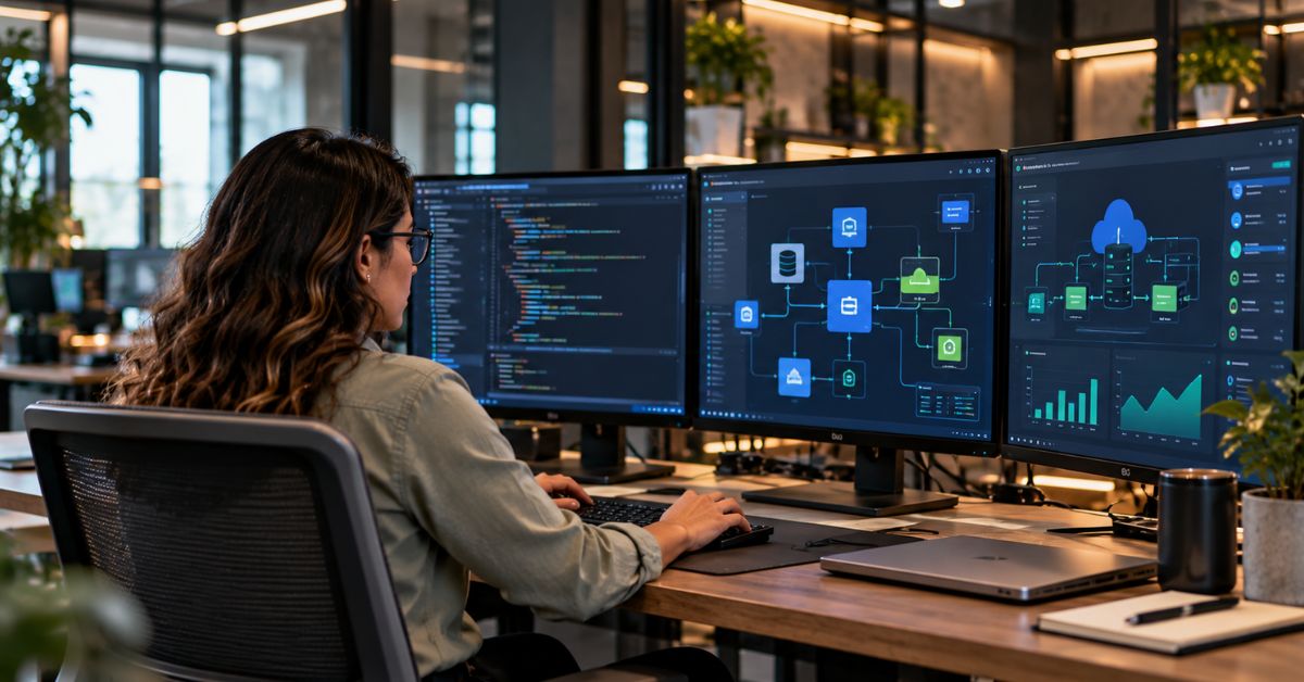 Senior .NET developer working on enterprise application modernization